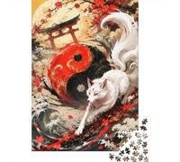 Fox YinYang Gate Jigsaw Puzzle, 1000 Pcs Indoor Adult Game | 38x26cm Cardboard, Brain Workout, Tight Puzzle Fit, Adult Hobbyists, Stress Reduction