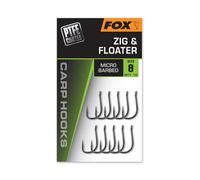 Fox Zig & Floater Micro Barbed Hooks | Size 10 Qty 10 | Carp Fishing Hook Designed for use on Zig and Surface Rigs with Finer Wire Gage | Slightly Out-Turned Eye for use with Fluorocarbon | CHK284