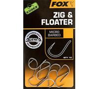 Fox Zig & Floater Micro Barbed Hooks Size 6 Qty 10 (chk212)