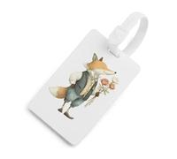 Fox1 Gentleman Funny Luggage Tag Identifiers Travel Bag Tags with Name ID Label for Suitcase Backpack