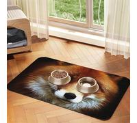 FOX2 print Cats Pet Bowl Placemat Pet Feeding Mats for Dogs, Non-Slip PU Leather Tablecloth for Pets