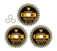 FOXBC 3 Inch Carbide Circular Saw Blade 36 Tooth for Wood, Plastic, PCV, Acrylic, Aluminum with 7/16" Arbor, 3/8" Bushing - 3 Pack