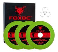 FOXBC 4-1/2 Inch Glass Cutting Disc for Angle Grinders, Diamond Saw Blades Wheel Multi-Material for Grinding Ceramic, Crystal, Tile, Wine Bottle, 7/8" Arbor - 3 Pack