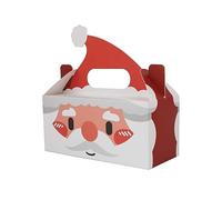 FOXBI 4pcs Santa Christmas Paper Gift Box Set Reusable Fancy Lovely Cartoon Gift Wrapping Pack Bag Handbag for Party Wedding,Santa