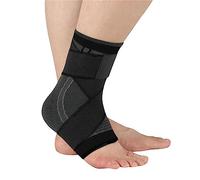 FOXBI Ankle Support Brace, Adjustable Breathable Nylon Ankle Sleeve Elastic Comfortable Ankle Relaxing Protector Wrap For Sports,Black