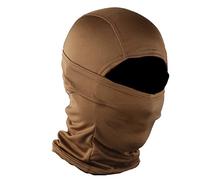 FOXBI Camo Balaclava Hood Hat For Men One Hole Full Face Mask Military Neck Warmer Breathable Hunting Helmet Tactical Headwear For Sports,Brown