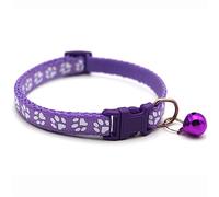 FOXBI Cool Cat Collar, Paw Print Pet Patch Collar Cute Breakaway Cat Neck Collars with Bell for Cat Dog Kitten Decoration Gift,Purple