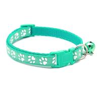 FOXBI Cool Cat Collar, Paw Print Pet Patch Collar Cute Breakaway Cat Neck Collars with Bell for Cat Dog Kitten Decoration Gift,Mint Green