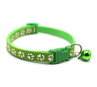 FOXBI Cool Cat Collar, Paw Print Pet Patch Collar Cute Breakaway Cat Neck Collars with Bell for Cat Dog Kitten Decoration Gift,Light Green