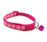 FOXBI Cool Cat Collar, Paw Print Pet Patch Collar Cute Breakaway Cat Neck Collars with Bell for Cat Dog Kitten Decoration Gift,Rose Red