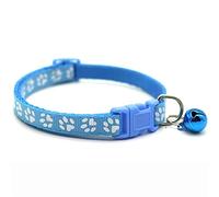 FOXBI Cool Cat Collar, Paw Print Pet Patch Collar Cute Breakaway Cat Neck Collars with Bell for Cat Dog Kitten Decoration Gift,Sky Blue