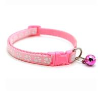 FOXBI Cool Cat Collar, Paw Print Pet Patch Collar Cute Breakaway Cat Neck Collars with Bell for Cat Dog Kitten Decoration Gift,Pink