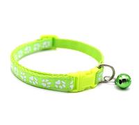 FOXBI Cool Cat Collar, Paw Print Pet Patch Collar Cute Breakaway Cat Neck Collars with Bell for Cat Dog Kitten Decoration Gift,Fluorescent Green