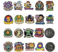 FOXBITE D&D 5E Enamel Pins Set - Fantasy RPG Badge Collection for Dungeon Masters & Players | Dungeons and dragons,TRPG Lovers With D2 coin - D20 Dice, Character Class, DM Pins