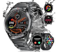 FOXBOX Smart Watch for Men (3 Straps),1.43'' AMOLED Fitness Waterproof Smartwatch,100+ Sport Modes with Bluetooth,Heart Rate, Sleep Calorie Blood Oxygen Monitor for Android iOS 400mAh Black