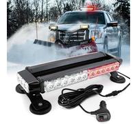 FOXCID White Red 14.5" 30 LED Emergency Hazard Warning Security Roof Top Beacon Strobe Flashing Light Bar with Magnetic Base, for Tow Vehicles Trucks Car Trailer Tractor Snow Plow Roof Safety