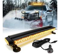 FOXCID Yellow Amber 26" 54 LED Emergency Warning Security Roof Top Flash Strobe Light Bar with Magnetic Base, for Plow or Tow Truck Construction Vehicle