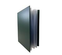 FOXCUP A4 Hard Cover Nyrex/Nirex Document Holder - 40 Clear Fitted Pockets - Green