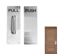 FOXCUP Stainless Steel Pull Push Door Handle Set, 2 Pieces, Silver, 30 x 17 x 6 cm, Modern Style, Ambidextrous, Heavy Duty, Restaurant & Home Door Handles