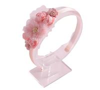 FoxCyllene Floral Crown Headband, Rose Design, Available in Red, Pink, White, Wedding Party Hair Accessory, Holiday Flower Hairband Daily (Pink Flowers, Kids Suitable)