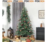 Foxden Green Artificial Christmas Tree 7Ft Full Spruce 2942 Tips Dense Hinged Branches