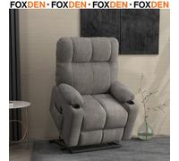 Foxden Grey Electric Riser Recliner Chair Power Lift For Elderly Remote Control