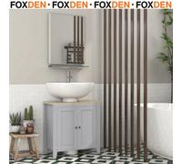 Foxden Grey Under Sink Cabinet Bathroom Storage Shaker Doors Adjustable Shelf Freestanding