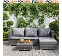 Foxden Rattan Garden Sofa Set 3 Piece Reclining Storage Coffee Table 4 Seater Pe Wicker
