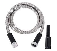 FOXEASE Metal Water Hose 5 ft - Stainless Steel Water Hose with Adjustable Nozzle, Lightweight, Tangle Free & Kink Free, Heavy Duty, High Pressure, Flexible, Dog Proof