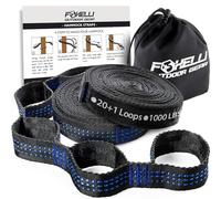 Foxelli Hammock Straps XL - Camping Hammock Tree Straps Set with Carabiners & Bag, 2000 LBS No-Stretch Heavy Duty Straps for Hammock, 40 + 2 Loops, Adjustable, Lightweight, Portable & Easy to Set Up