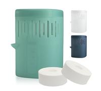 Foxence Moisture Absorber - Non-Electric Dehumidifier for Bedroom, Bathroom & Wardrobe - Silent, Reusable 1L Moisture Trap - Fights Mould, Damp & Musty Smells - Includes 2x450g Refills (Misty Green)