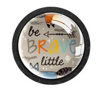 Foxes Be Brave 4 Pieces Cabinet Knobs Black Drawer Knobs