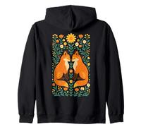 Foxes Cottagecore Tee Forest Meadow Nature Wildflowers Fox Zip Hoodie