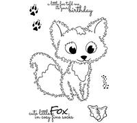 Foxes Dies and Stamps Sets for Card Making DIY Scrapbooking A Little Fox Told me its Your Birthday Words Phrase Transparent Silicone Seal Stamps for Paper Crafting Arts Crafts Metal Die Cuts Punch