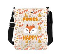 Foxes Gifts for Fox Lovers Fox Crossbody Bag Foxes Make Me Happy Gift Fox Sling Cross Body Bucket Bag with Shoulder Strap, Foxes C Bag