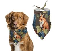 Foxes Grape Dog Bandana Puppy Cat Scarfs Bibs Washable Triangle Kerchief Pet Gifts