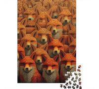 Foxes in A Crowd 1000-Piece Puzzle for Adults, 70x50cm/1000pcs, Smooth White Pieces for Easy Handling; for Quiet Focus at Your Own Pace