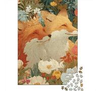 Foxes in A Garden Jigsaw Puzzles Puzzle for Adults Kids. 1000 Piece Impossible Challenge Toy Educational Game Home Decoration for Adults& Kids Age 14 Years Up 38x26cm/1000pcs