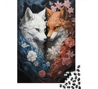 Foxes in Love Fantasy Artwork 1000 Piece Jigsaw Puzzle, 52x38cm/1000pcs, for Adults, Fresh Winter Hobby, Screen-Free Leisure And January Evenings