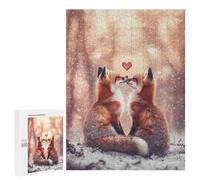 Foxes in Love Winter Scene Decorative Jigsaw for Grown-Ups, 500 PCS - Relaxing Home Activity - for Quiet Evenings And Focused Play