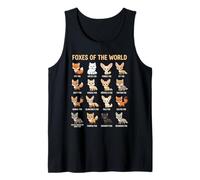 Foxes of the World Cute Species Chart Educational Wildlife Tank Top