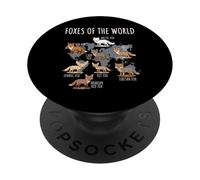 Foxes Of The World Educational Chart Nature Species Wildlife PopSockets Adhesive PopGrip