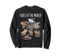 Foxes Of The World Educational Chart Nature Species Wildlife Sweatshirt