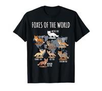 Foxes of The World Educational Chart Nature Species Wildlife T-Shirt
