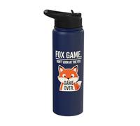 Foxes Pun Forest Animal Humor Fox Game Don’t Look at the Fox Stainless Steel Insulated Water Bottle
