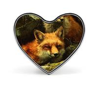 Foxes s Rocks Moss Pin Brooch Badge Heart Shape Button Stylish Decor for Backpacks Hats