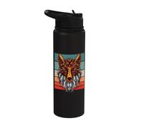 Foxes Sketch Fox Lovers Beautiful Animal Wildlife Nature Stainless Steel Insulated Water Bottle