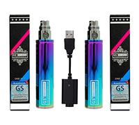 FOXFIVES GS Ego II 2200mah Huge Capacity Battery Edition 510 Double Pack with USB Charger Nicotine Free Empty Device (2PCS Rainbow)