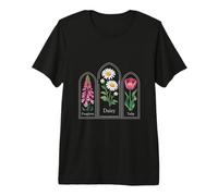 Foxglove Daisy Tulip Artistic Floral Fusion Premium T-Shirt