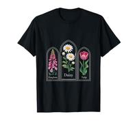 Foxglove Daisy Tulip Artistic Floral Fusion T-Shirt
